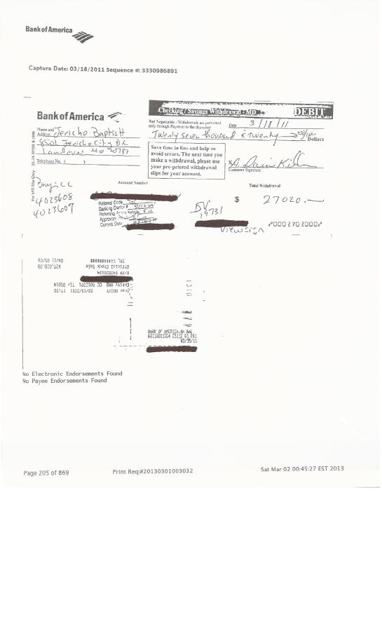 Denise Withdrawal slip